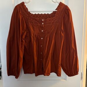 GAP Women's Terracotta Lace Blouse